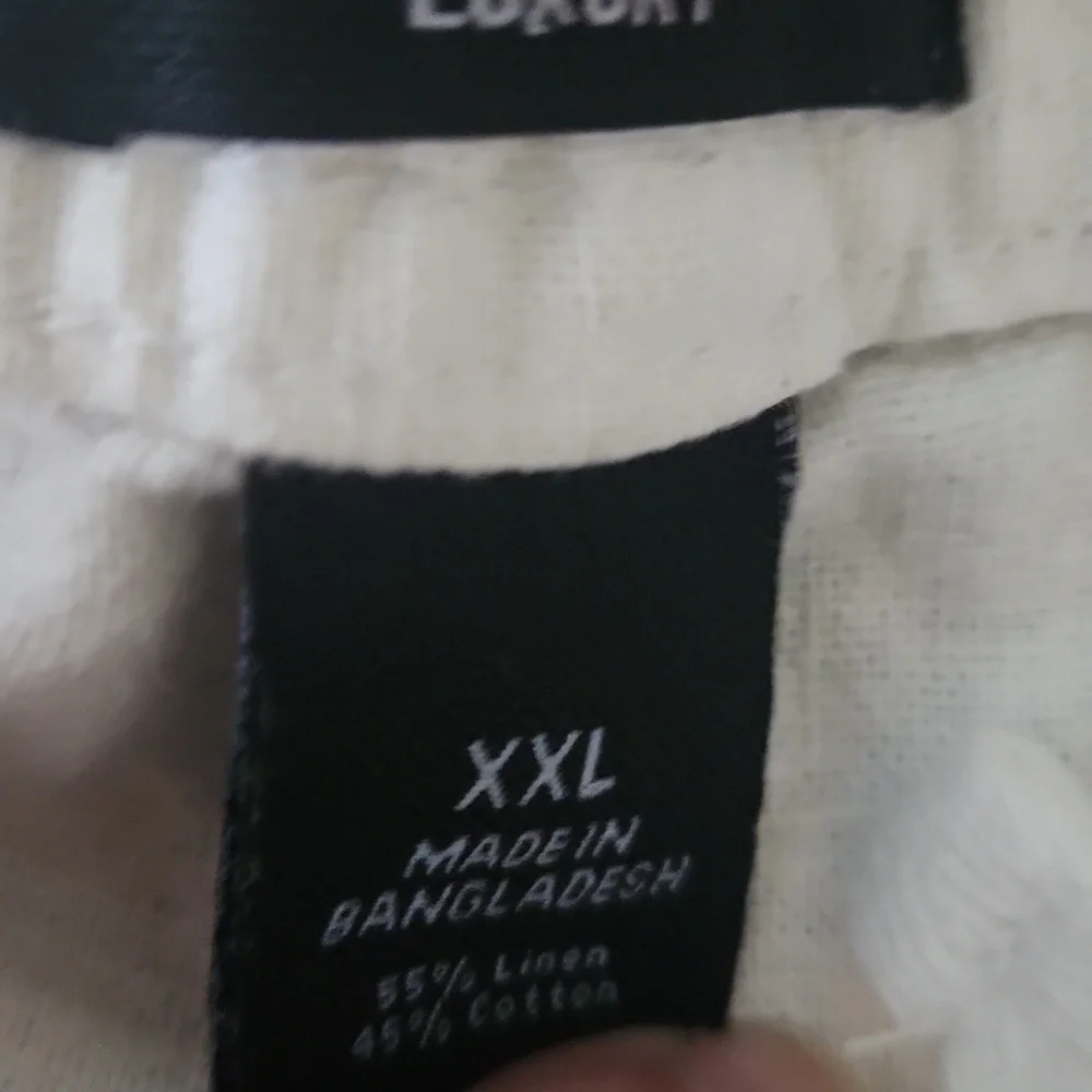 Marc Anthony White Linen Chinos with Elastic Waistband Size 40 / 30